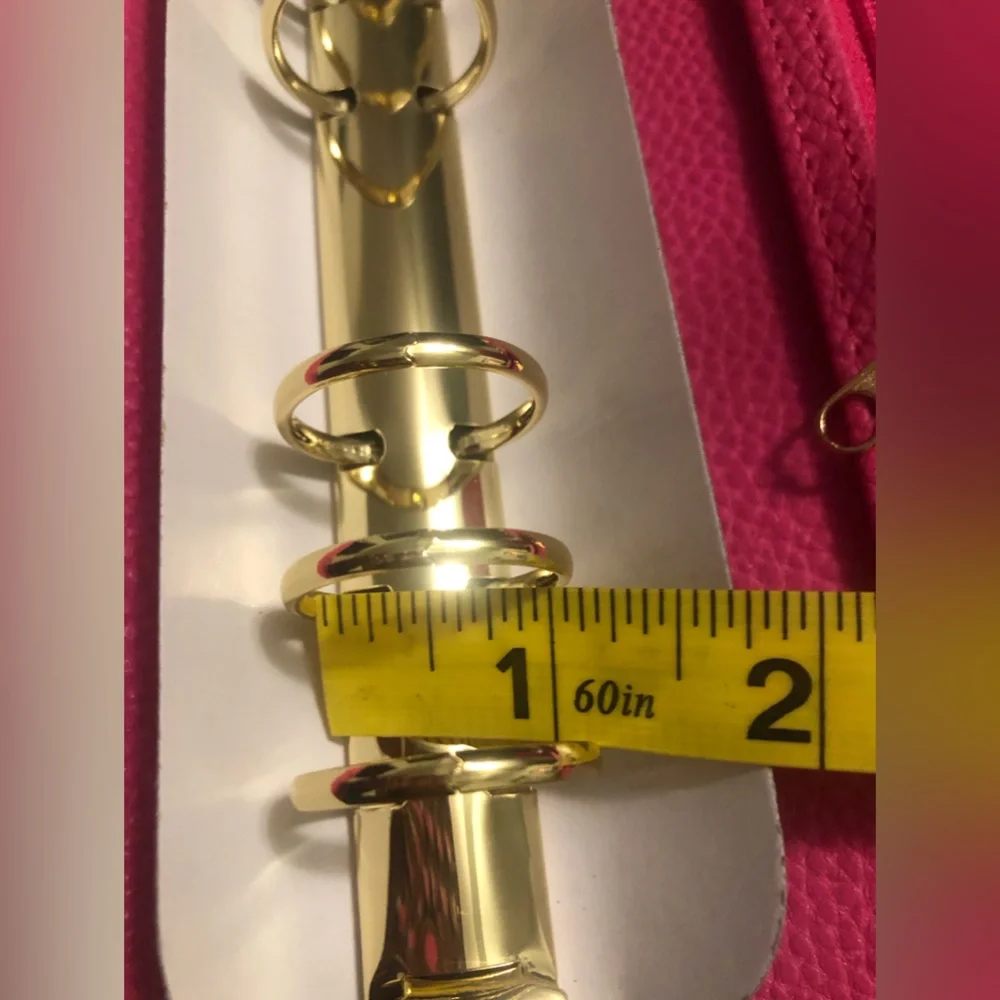 Quilted a6 barbie hot pink gold rings binder planner cover agenda organizer
